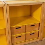 Flötotto modular system, 1970s, yellow, beech, four-piece