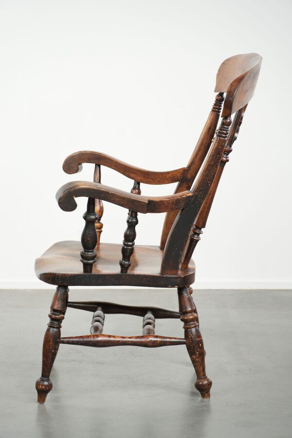 Chaise à épingles Windsor anglaise antique du début du 19e siècle