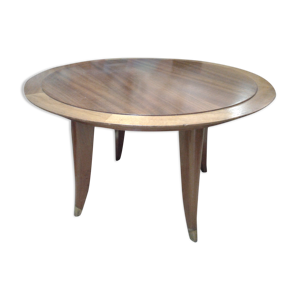Table basse ronde art - deco bois