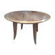 Table basse ronde Art Deco en bois blond
