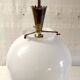 25 cm opaline globe and brass pendant light - 1940s/1950s