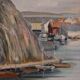 Mid Century Oil on Canvas – “Port View” by Rita Hansen – Vintage & Framed