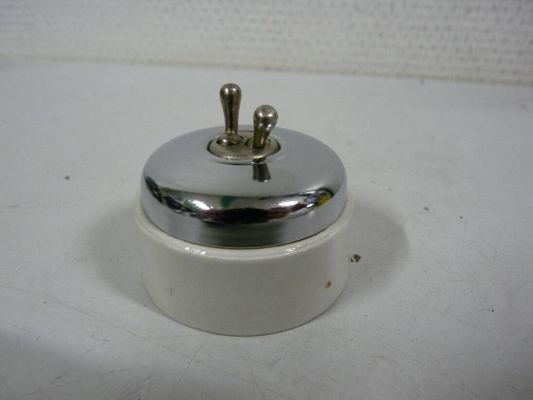 legrand double switch in chrome and porcelain