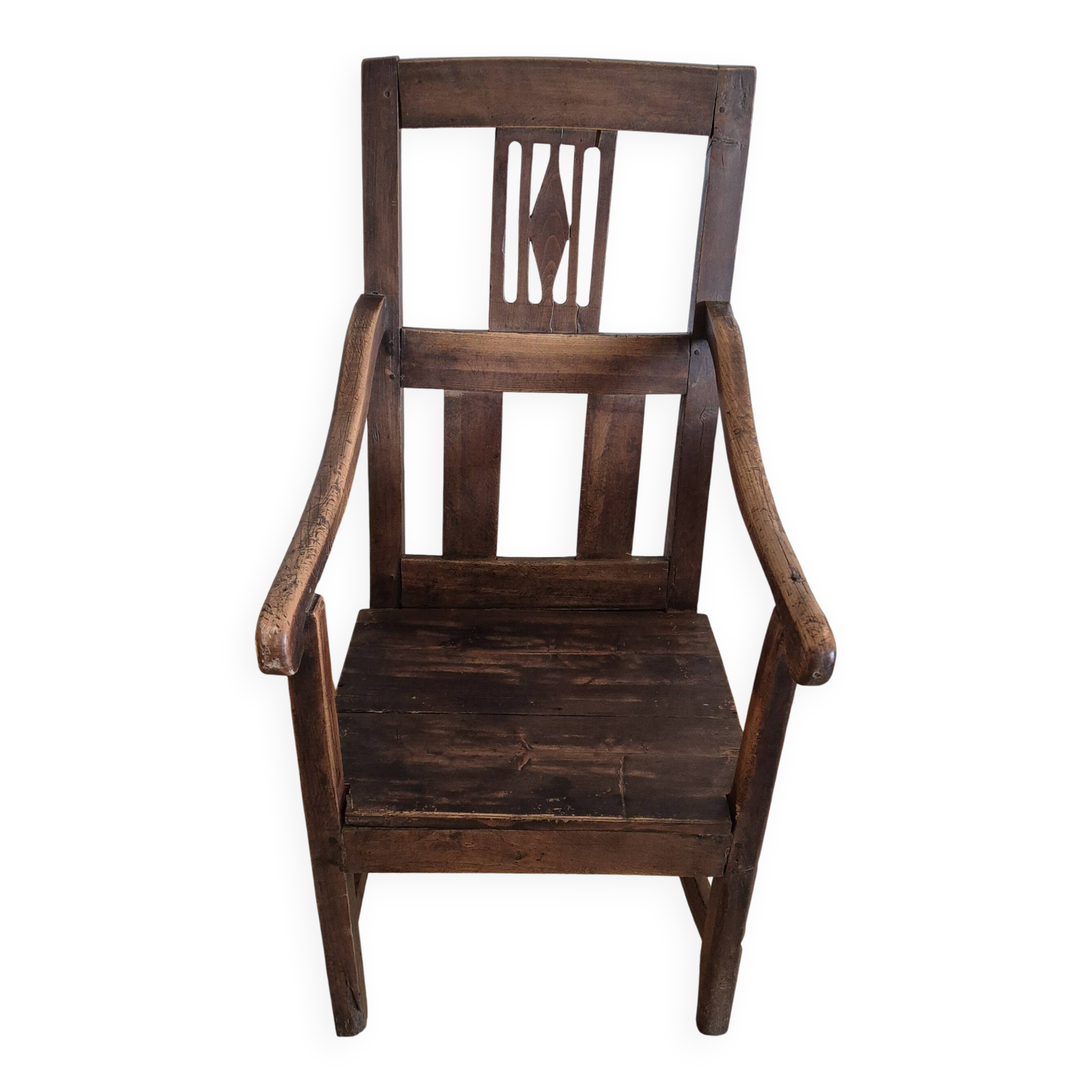 Fauteuil Noyer Rustique fin XIX eme siecle