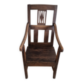Rustic Walnut Armchair from the Late 19th Century