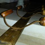 Wood and iron coat rack