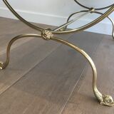 Neoclassical brass style coffee table with dolphin head decoration