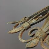 Vintage Wrought Iron Intricate Pendant Lamp, 1930s