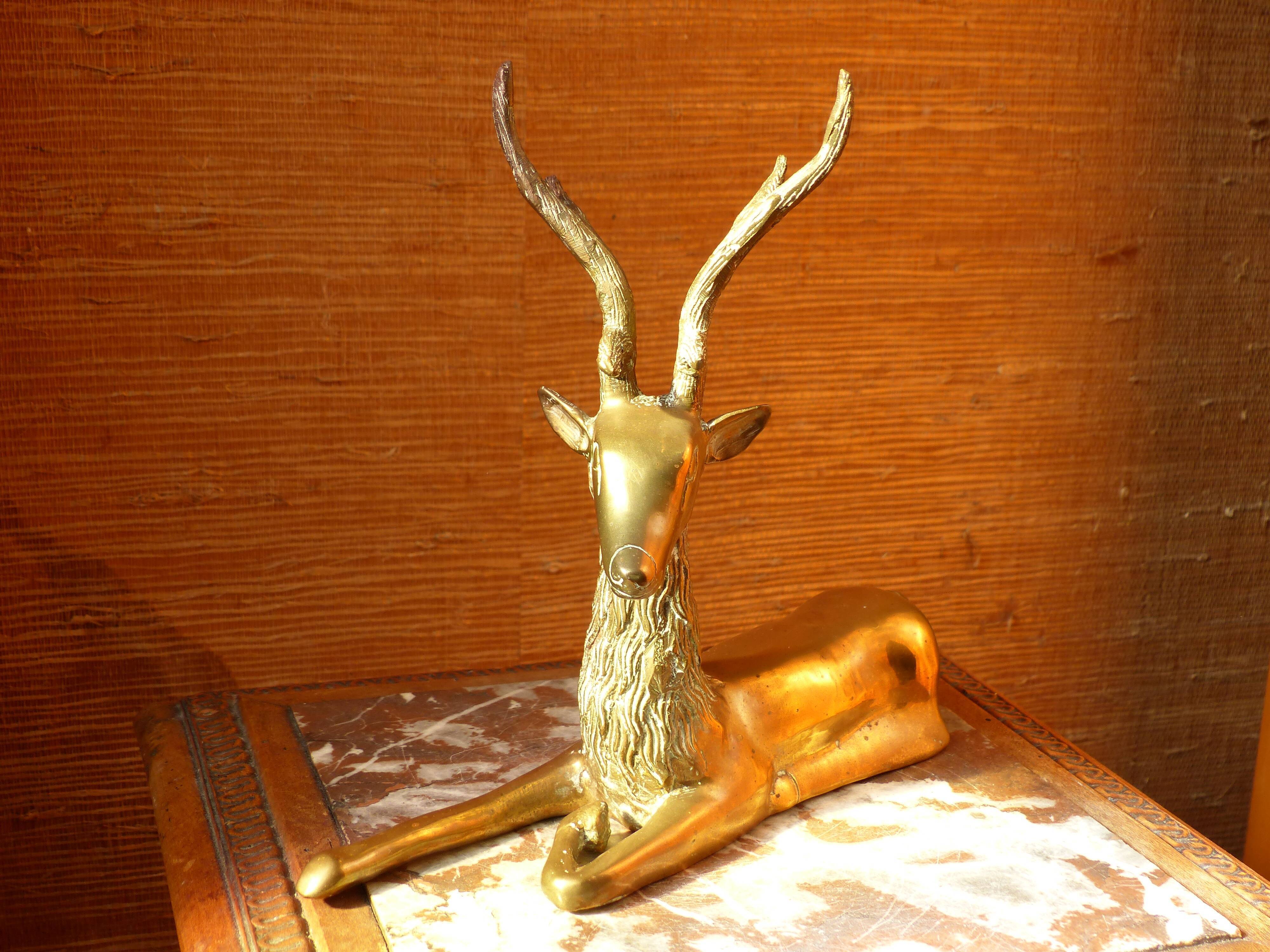 Massive brass deer