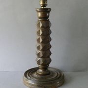 Lampe en bois tourné, style Charles Dudouyt, vers 1950