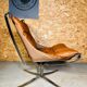 Vintage retro sigurd resell leather  &  chrome falcon chair