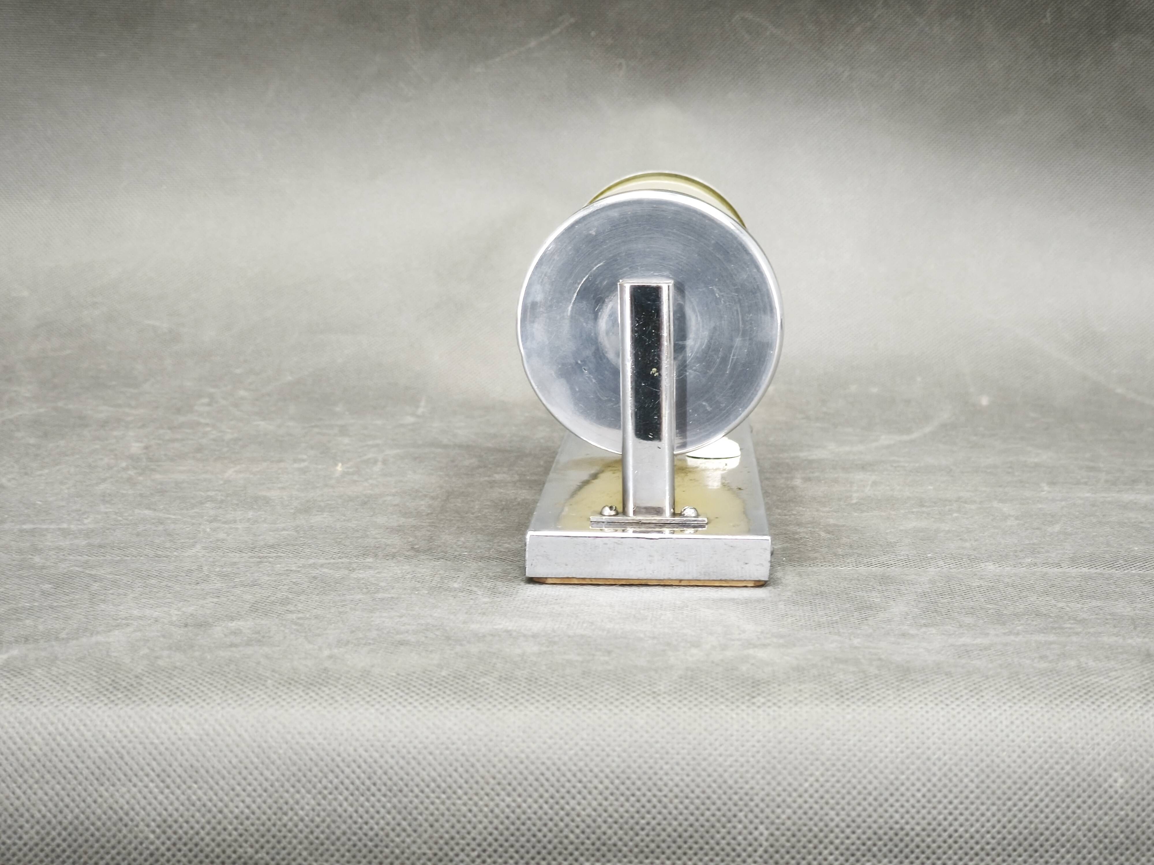 1930s Bauhaus Chrome Wall Light with Cream Opaline Glass, Czechoslovakia