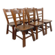 Set of 6 vintage brutalist oak chairs from the 1950s.