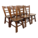 Set of 6 vintage brutalist oak chairs from the 1950s.
