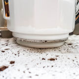 Service à café Limoges style art déco blanc et argent