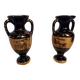 Pair of vases in ancient Greek style gilded with 24-carat gold.