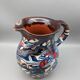 Pitcher broc cruche multicolored coulure in glazed terracotta 2 liters