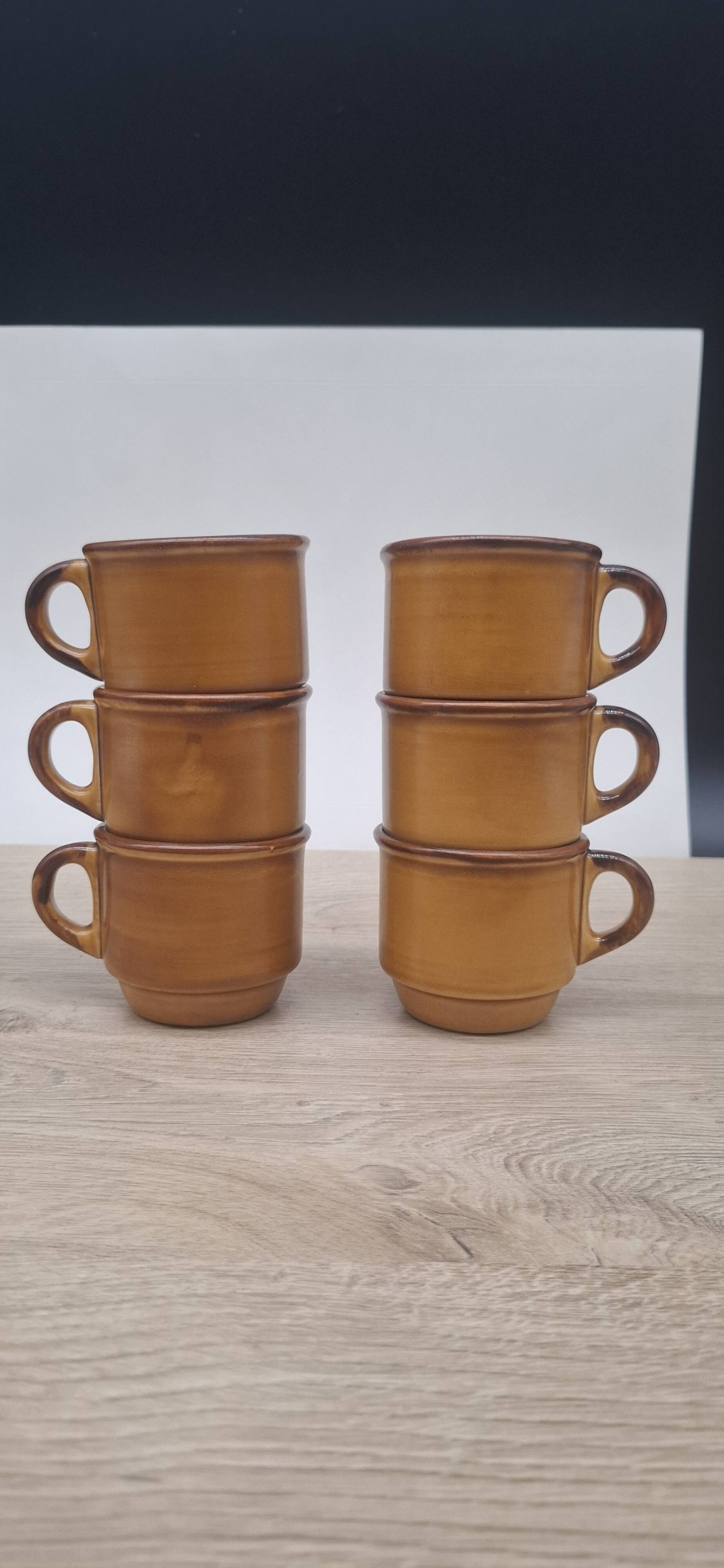 Set of 6 Saint Clément coffee cups, France