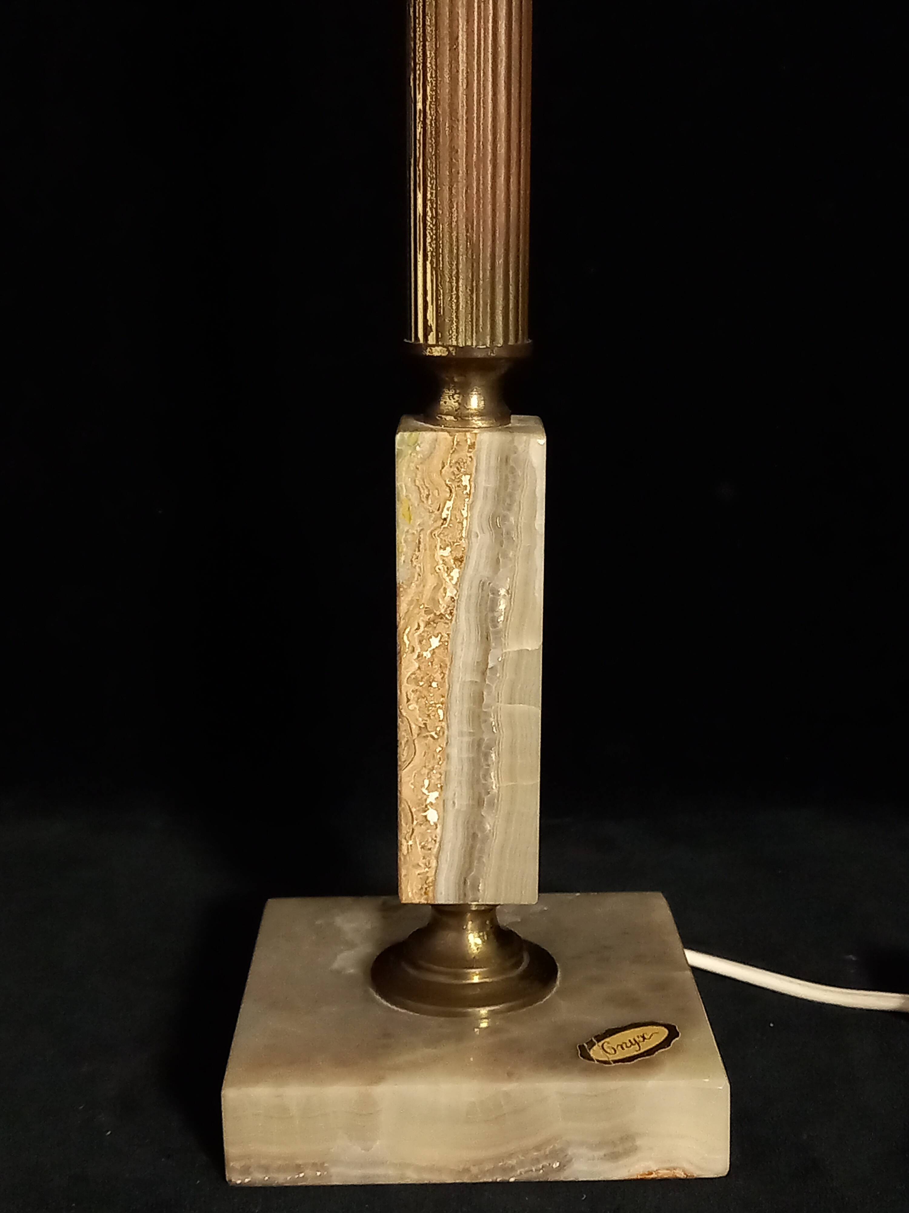Onyx and Travertine Table Lamp Base