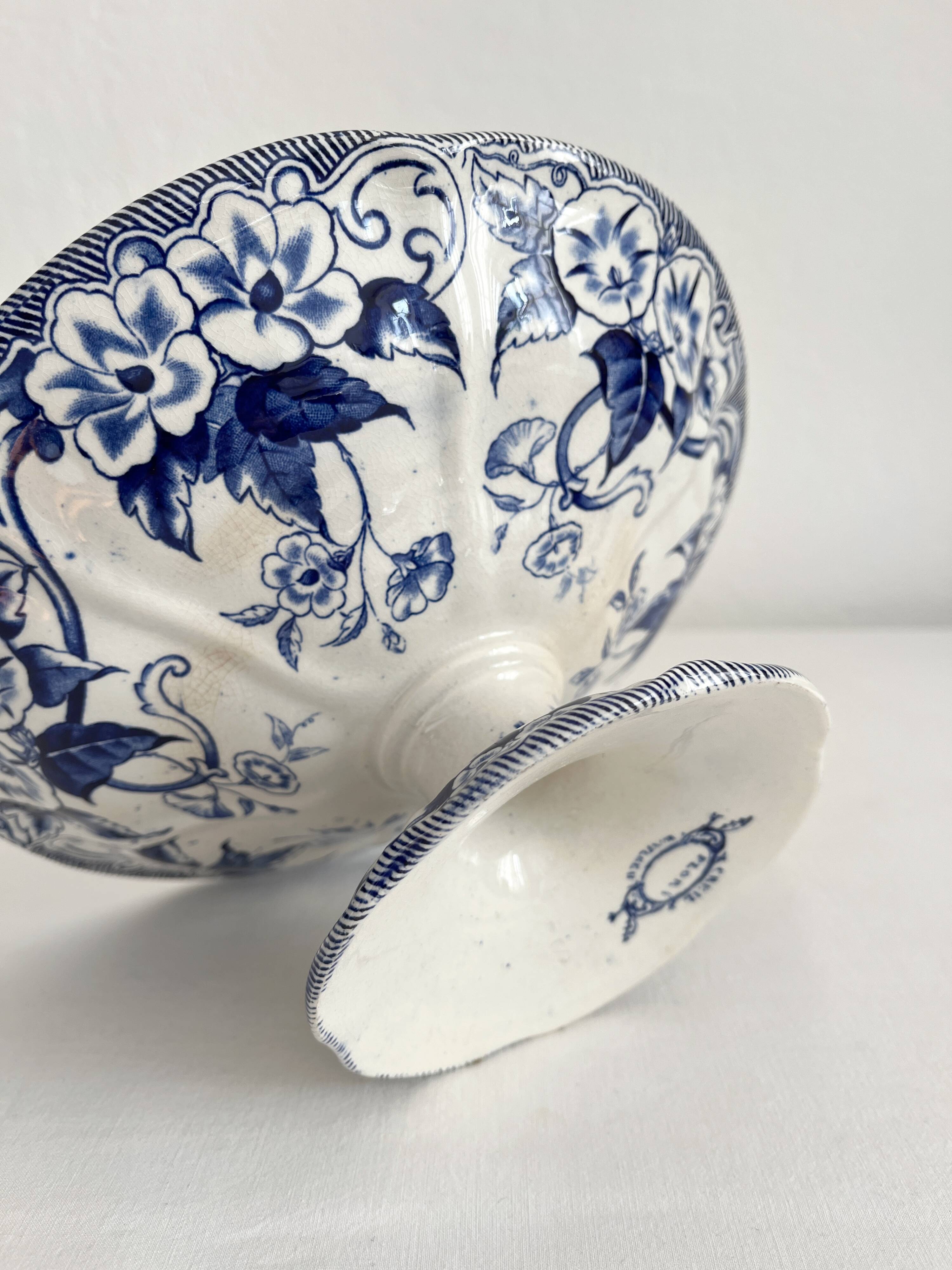 "Flora" ironstone fruit bowl, Creil and Montereau