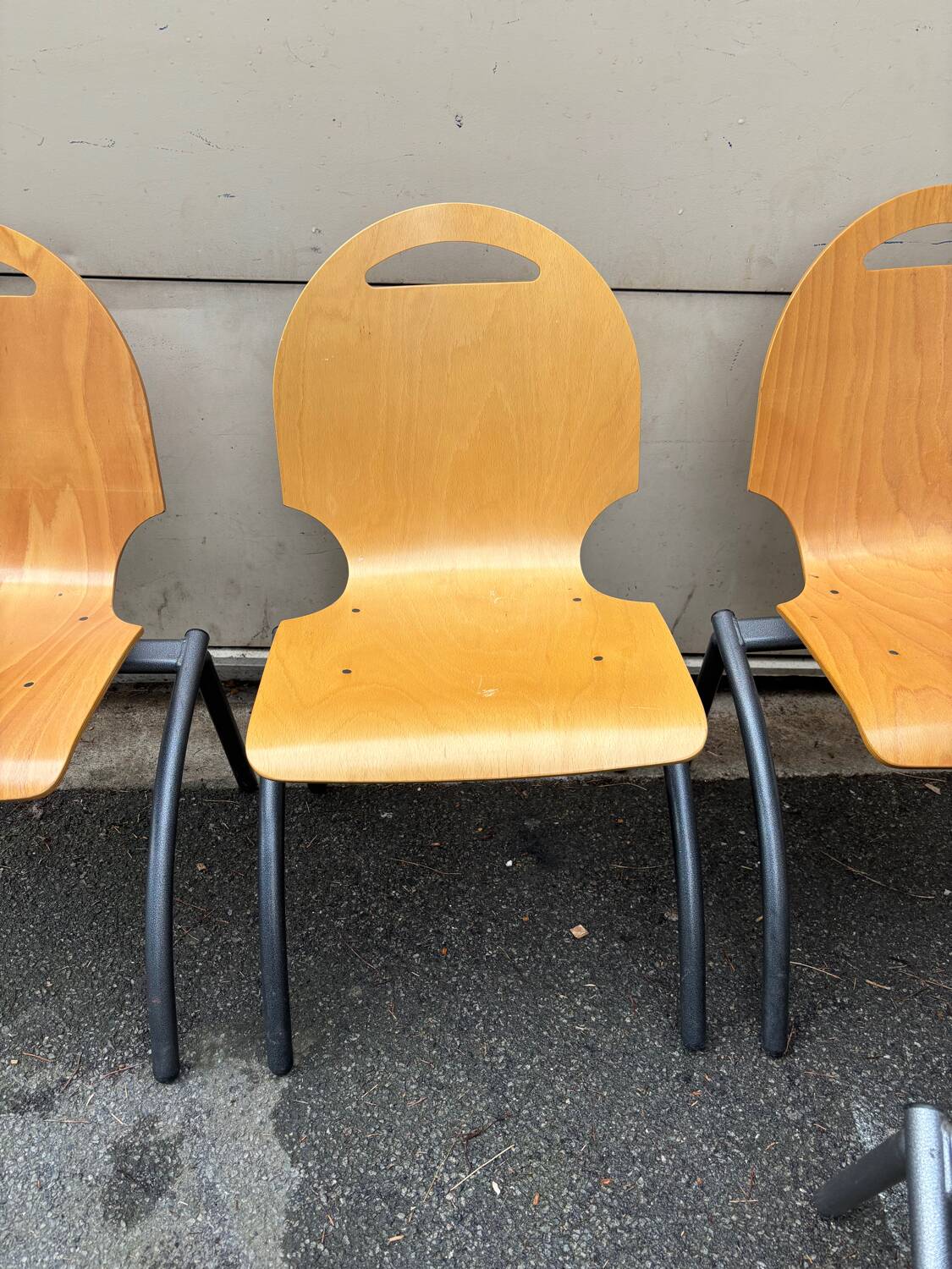Set of 4 industrial style chairs