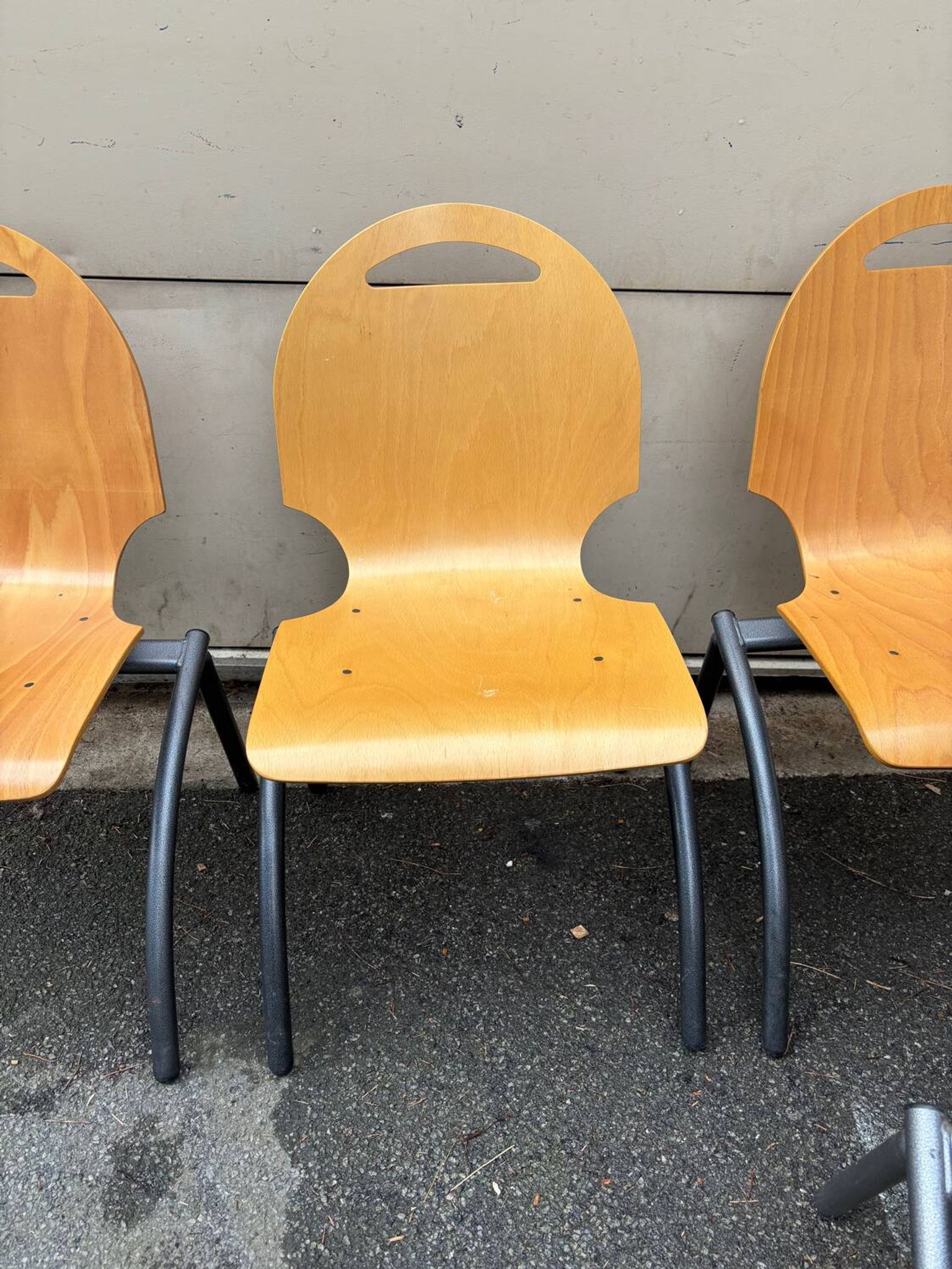 Set of 4 industrial style chairs