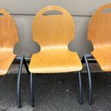 Set of 4 industrial style chairs