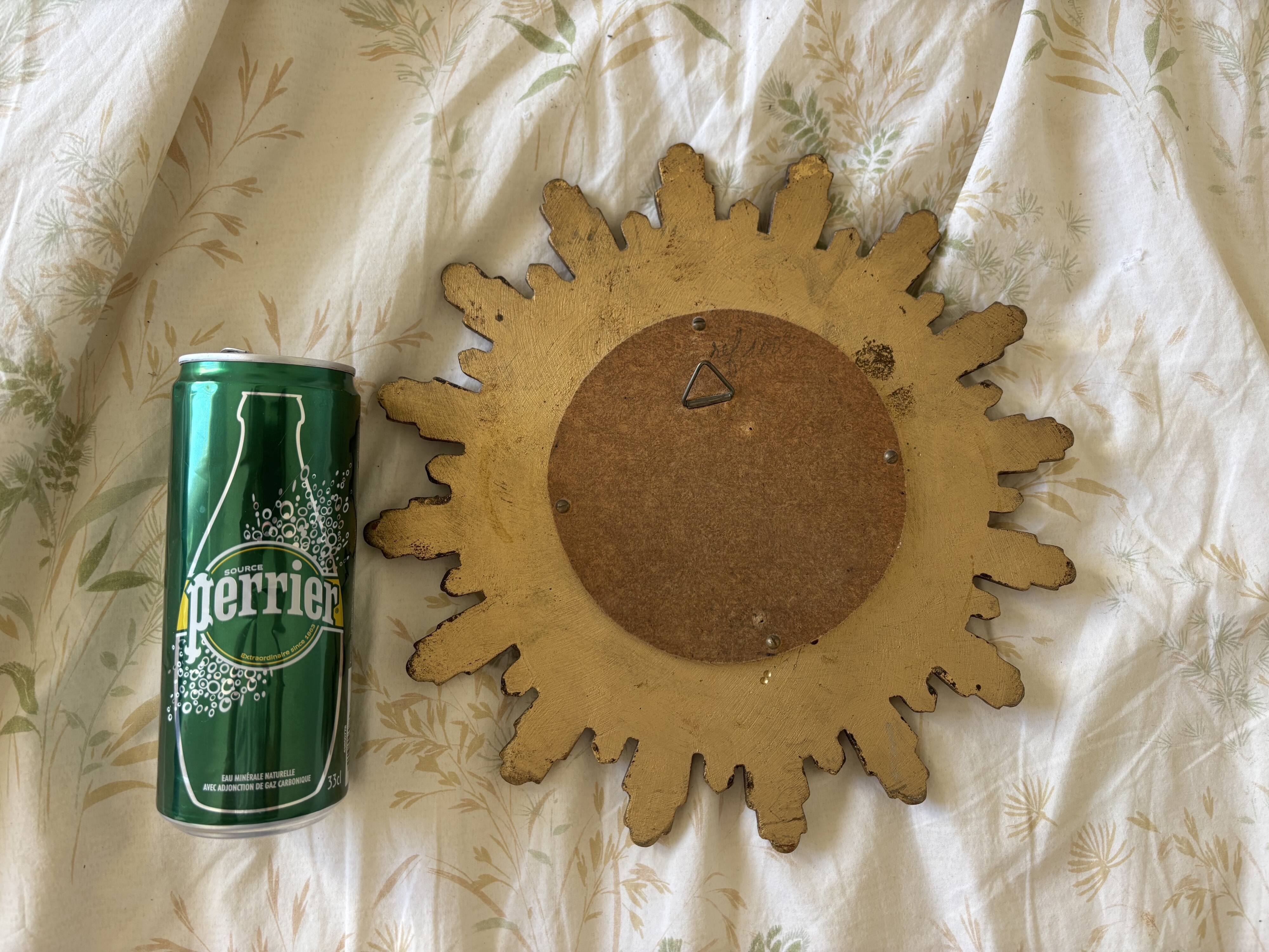Vintage 1960s sun mirror witch's eye gold - 26 cm