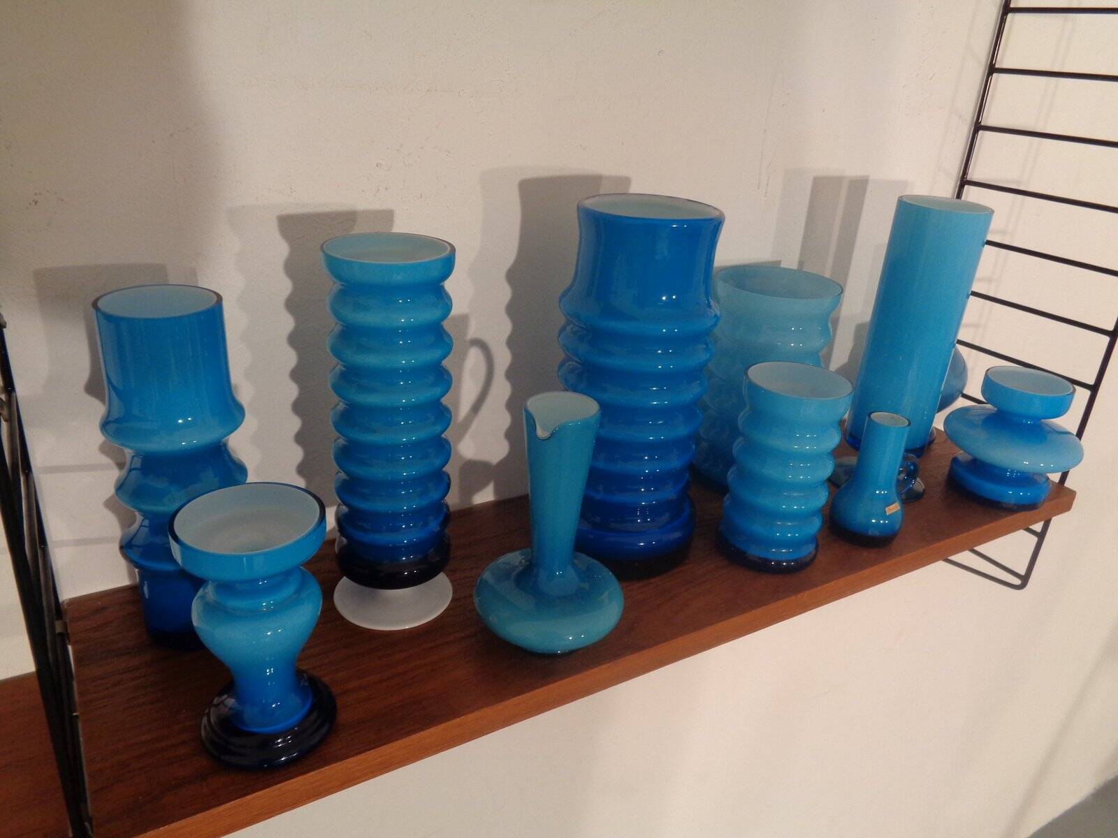 German glass vases by Karl Friedrich, 1960s, set of 11.