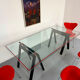 Table / Glass desk "Gaetano" design Gae Aulenti Zanotta 1970s