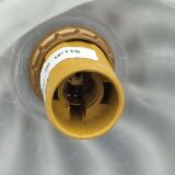 Brass and glass swan neck desk lamp in Art Nouveau style.