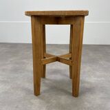 Tabouret reconstruction années 50 à lattes de bois