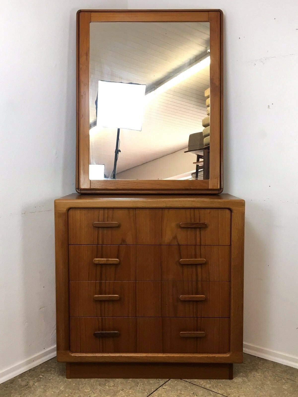 60s 70s teak sideboard dresser & mirror Danish Design Denmark 60s 70s