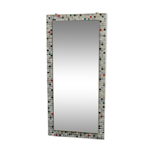 Miroir mosaïque et laiton