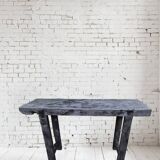 Shou sugi ban burnt wood console workbench