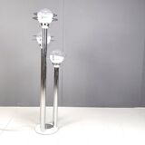 Lampadaire Space Age chromé et verre, années 1970