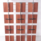 Porte-manteau mural vintage en bois avec étagère à chapeaux, 1960