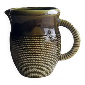 Kaki ceramic jug from Sarreguemines