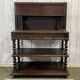Henry II late 19th century oak serving trolley - top opens into a dresser