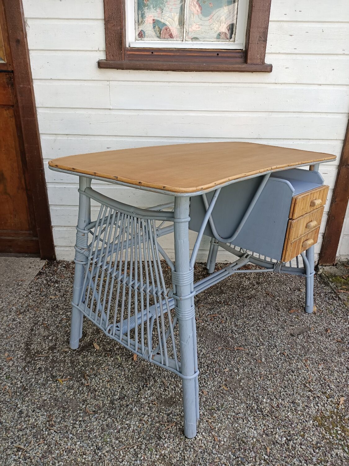 Vintage wicker desk