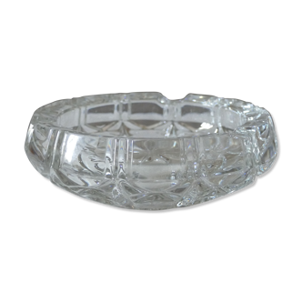 Vintage 1970s glass and crystal faceted ashtray
