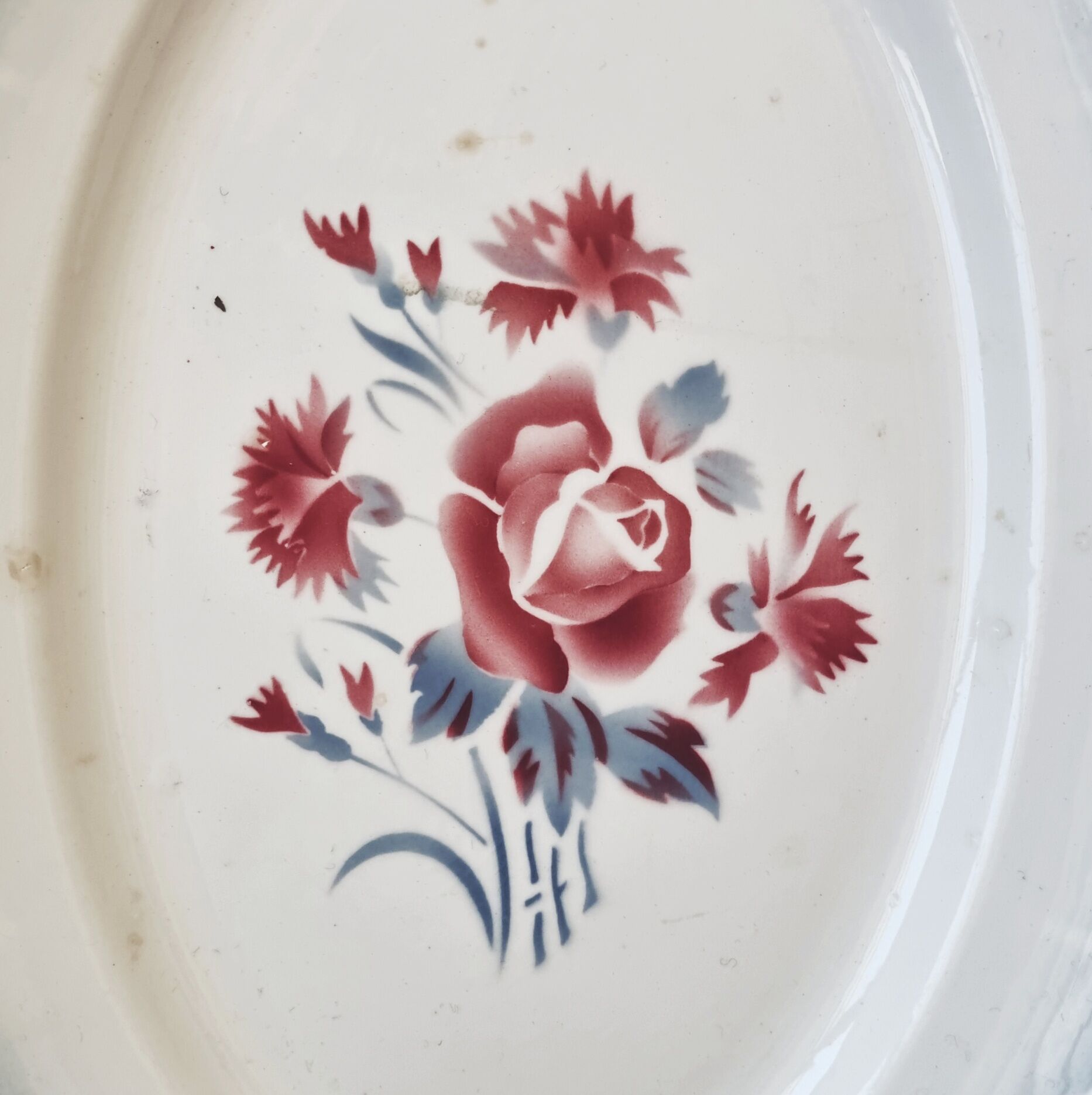 Oval dish Nina Rosa de Digoin