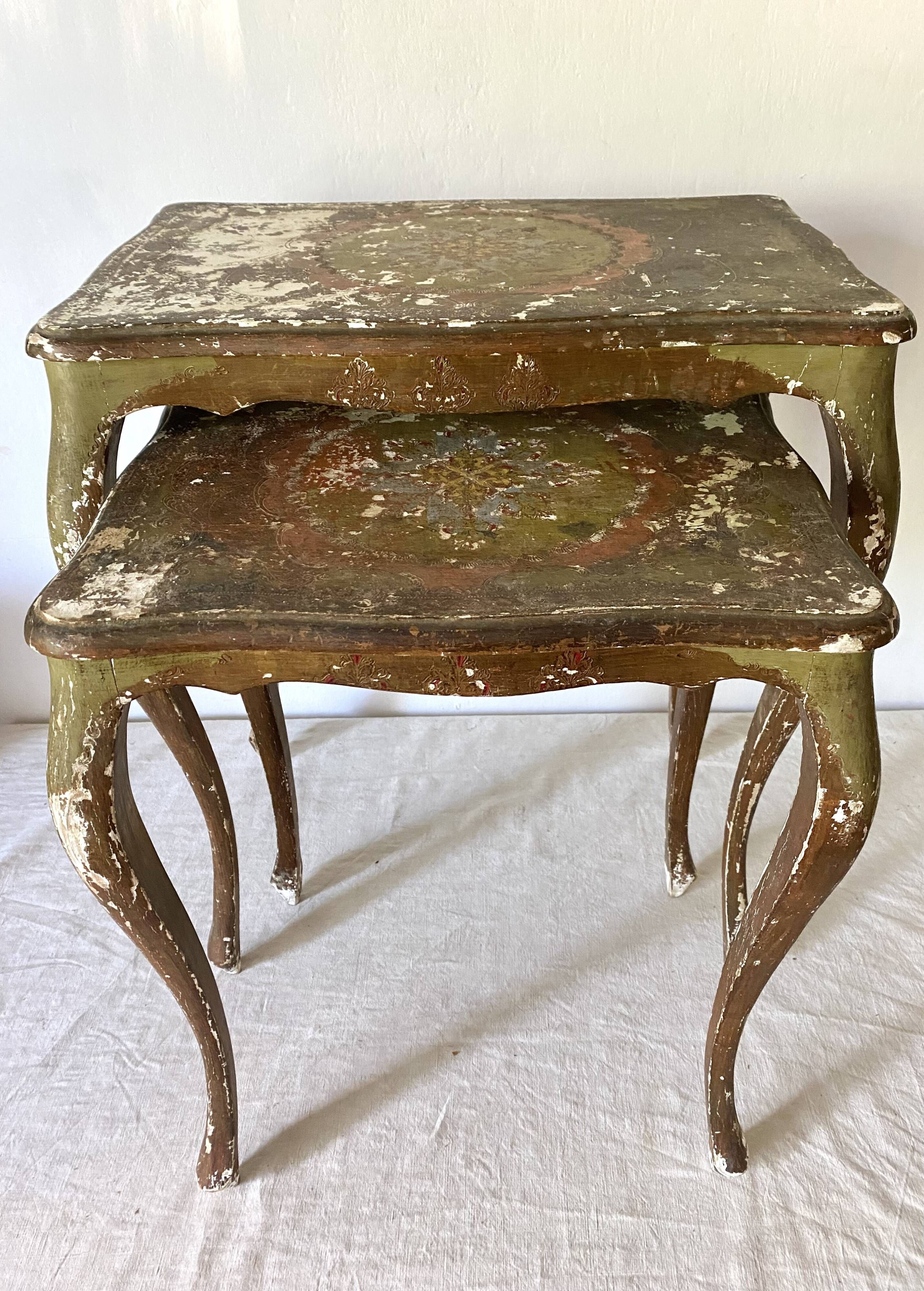 Nest of tables in Florentine style, Italy.
