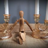 DuO pink glass candle holders