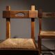 Brutalist Pair of Oak & Rush Chairs | Europe 1960s