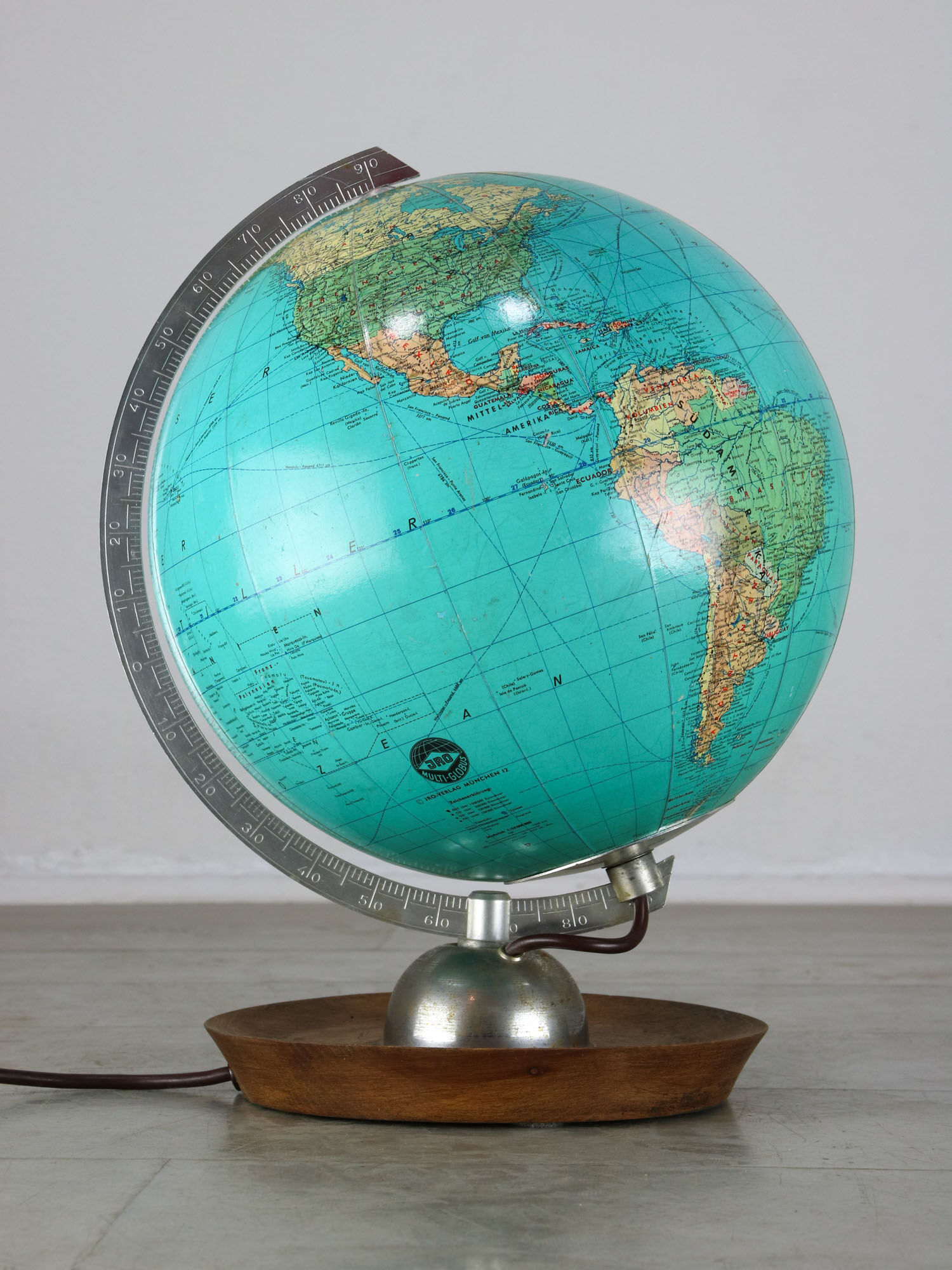 Mid-century Illuminated Glass Globe, 60s
