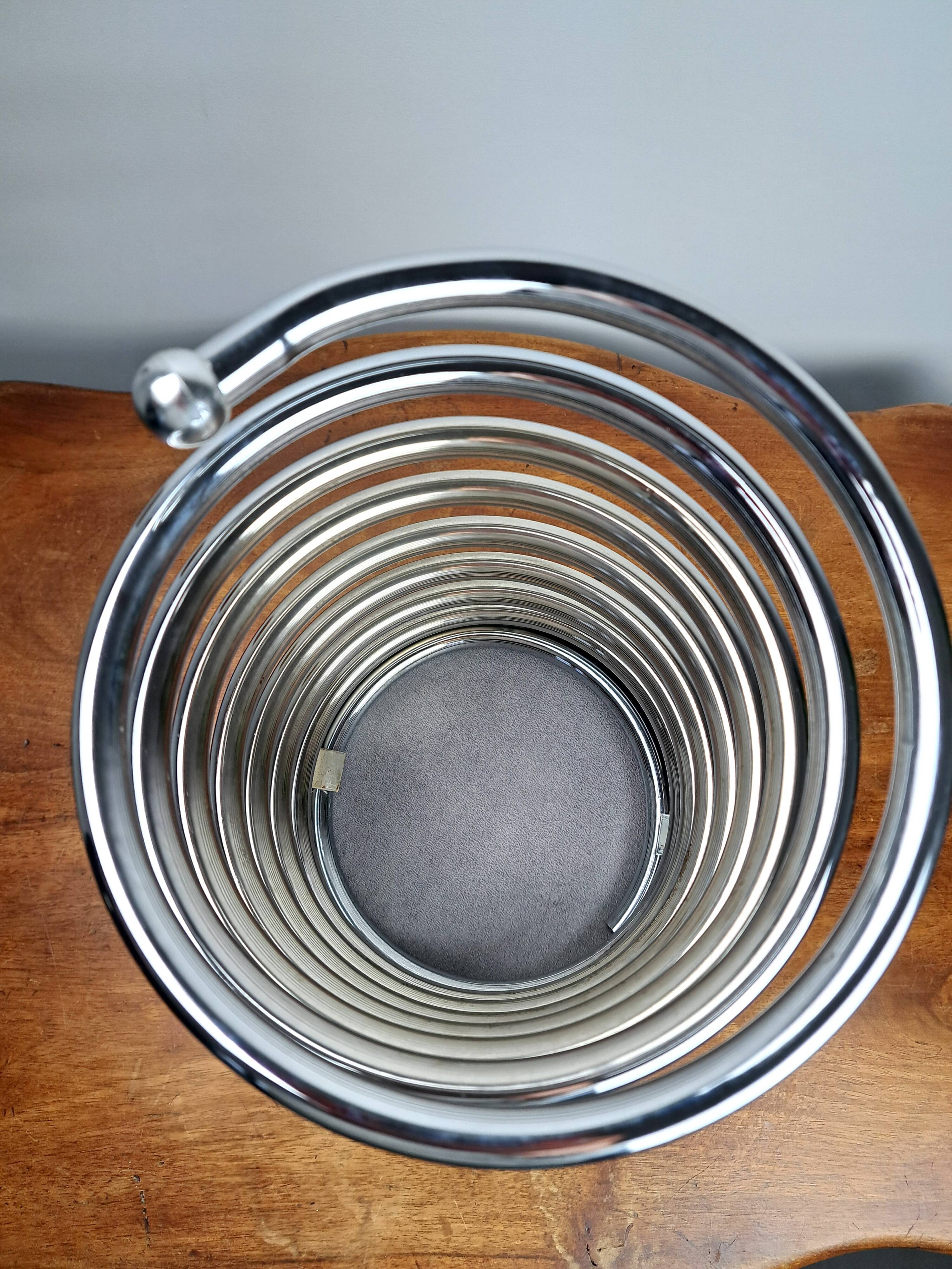 Vintage chrome spring-shaped umbrella stand