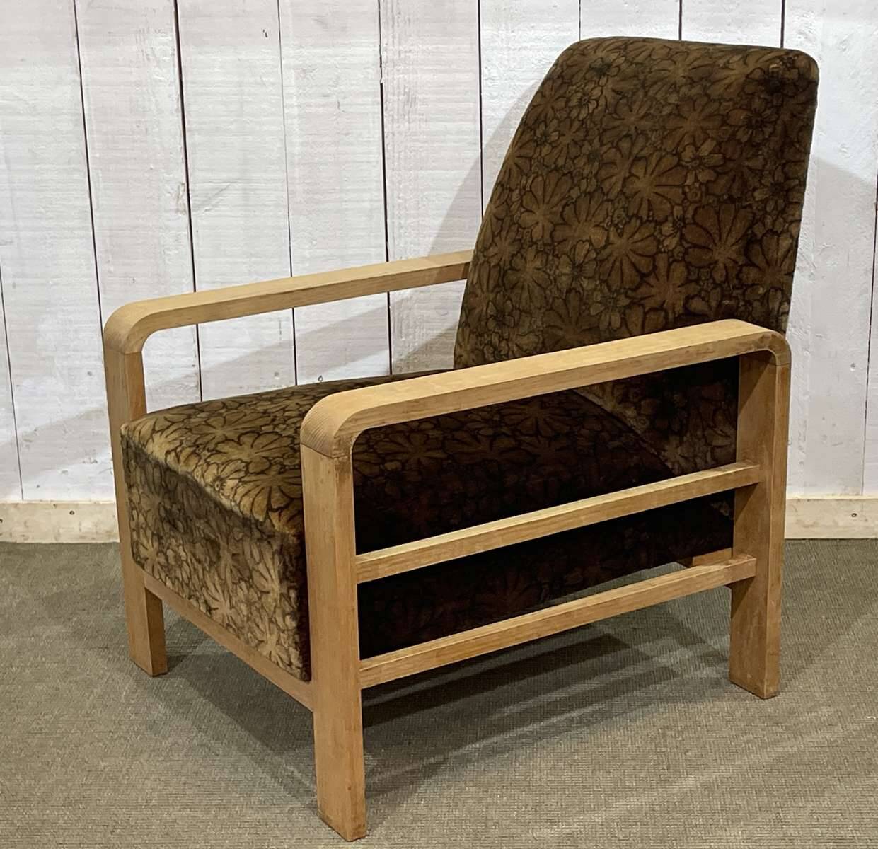 1930s Art Deco oak armchair