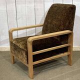 1930s Art Deco oak armchair
