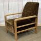 Fauteuil art déco en chêne des années 1930
